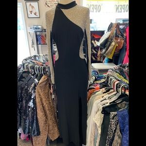 Xscape beaded black evening dress SZ 10